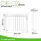 Emissor Térmico DELTA White | 9 elementos | 990W