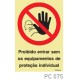 Proibido entrar sem os equipamentos de protecção individual COVID-19 PC075