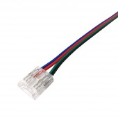 Conector IP20 c/4 fios 15cm p/fita COB RGB 10mm